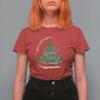 Merry & Bright Christmas Sleigh T Shirt For Women - Wonder Print Shop