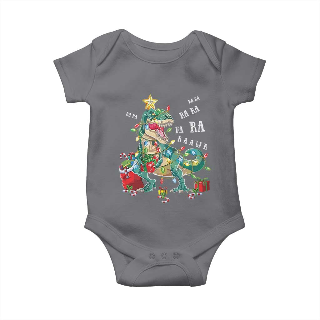 Dinosaur Christmas Baby Onesie Tree Lights Xmas Boys Men