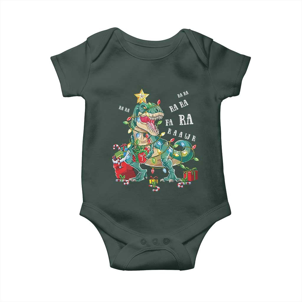 Dinosaur Christmas Baby Onesie Tree Lights Xmas Boys Men