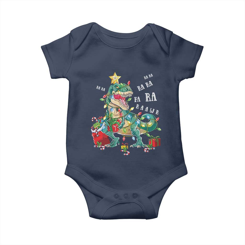 Dinosaur Christmas Baby Onesie Tree Lights Xmas Boys Men