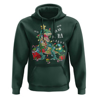 Dinosaur Christmas Hoodie Tree Lights Xmas Boys Men