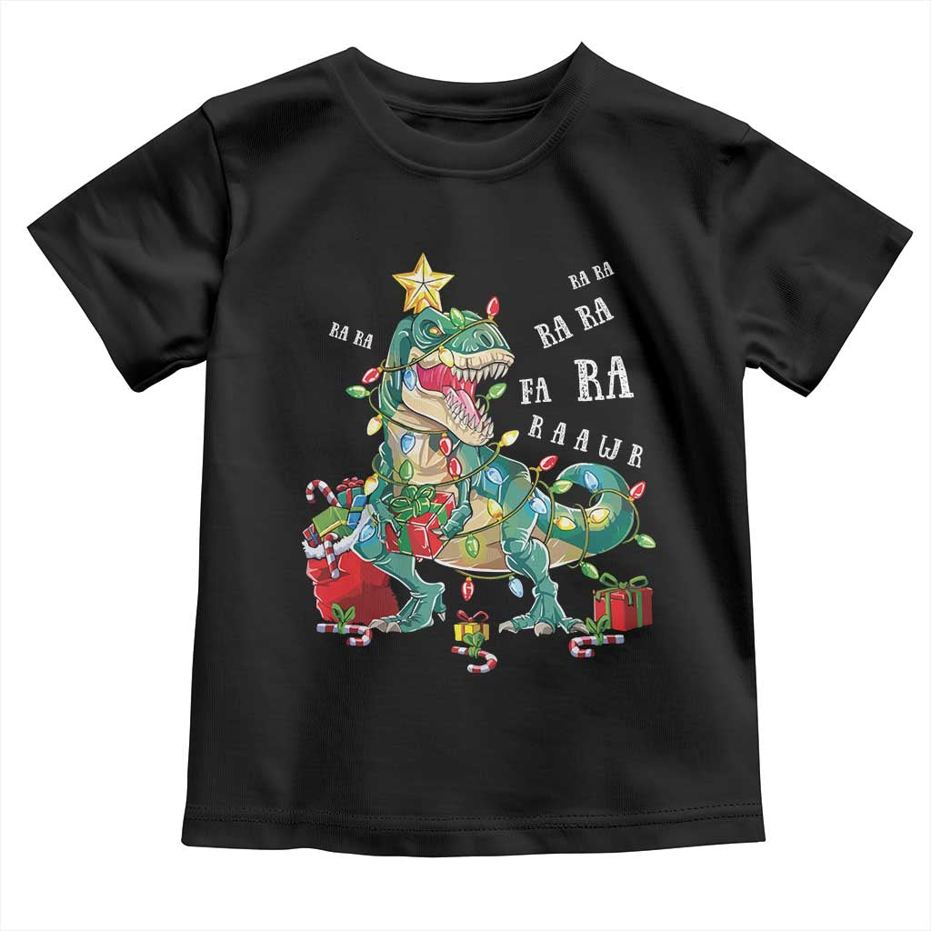 Dinosaur Christmas Toddler T Shirt Tree Lights Xmas Boys Men