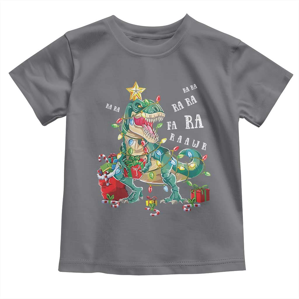 Dinosaur Christmas Toddler T Shirt Tree Lights Xmas Boys Men