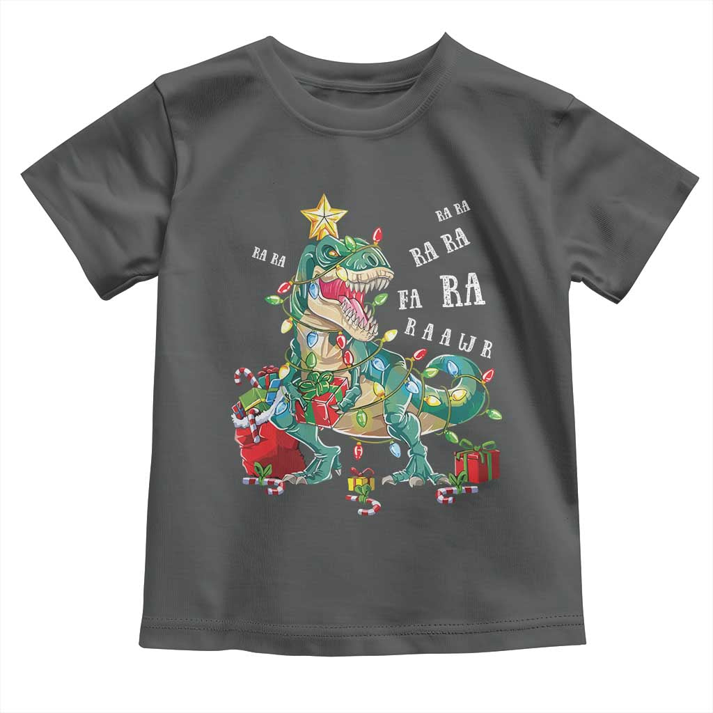 Dinosaur Christmas Toddler T Shirt Tree Lights Xmas Boys Men