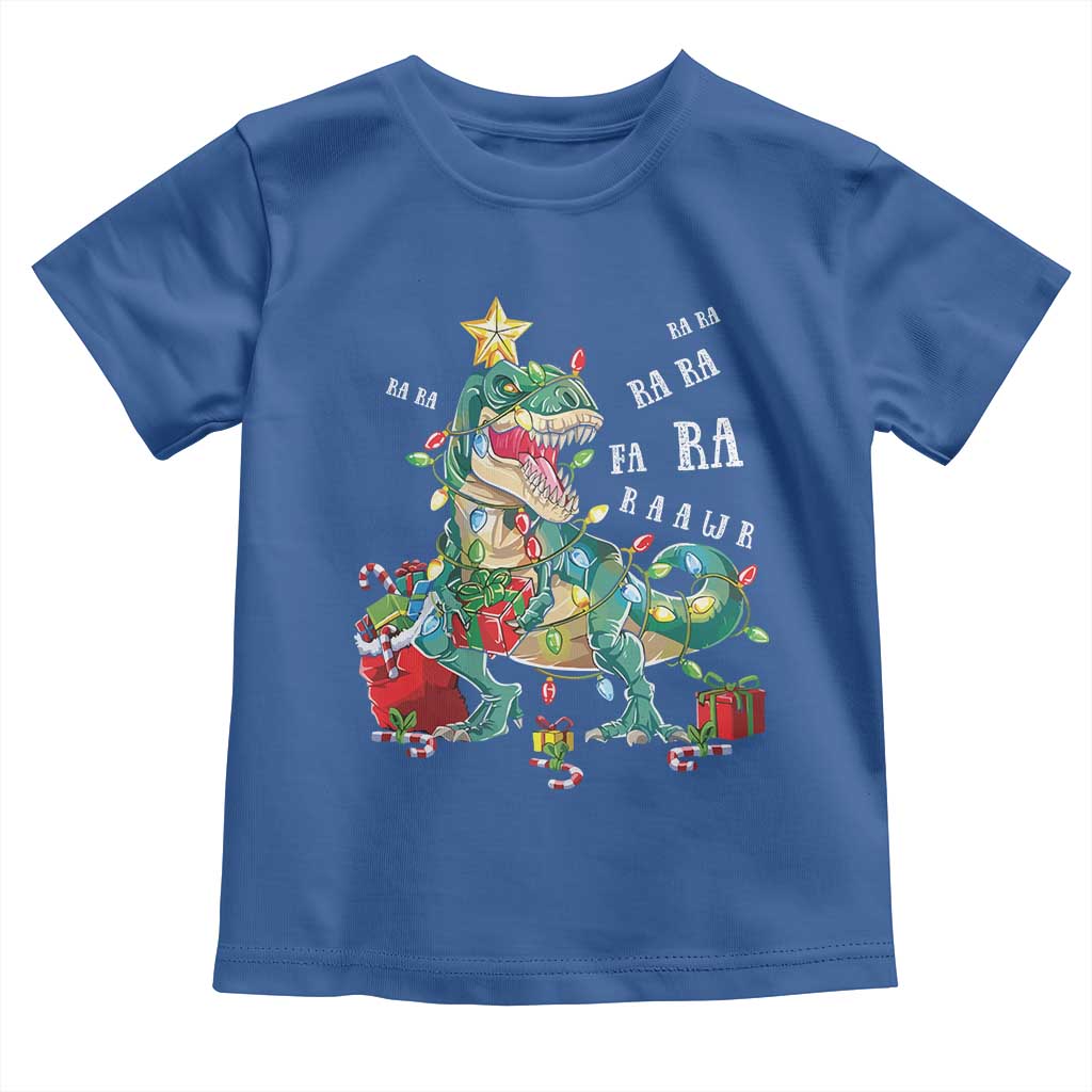 Dinosaur Christmas Toddler T Shirt Tree Lights Xmas Boys Men