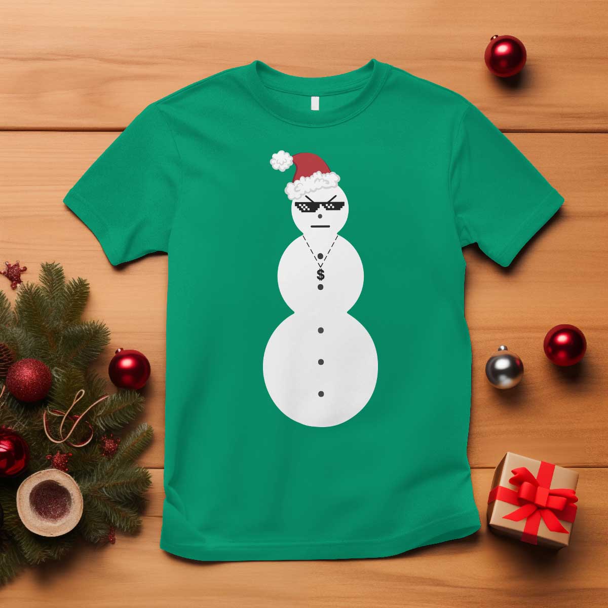 Funny Angry Snowman T Shirt Gangster Snowmen Rap Hip Hop - Wonder Print Shop