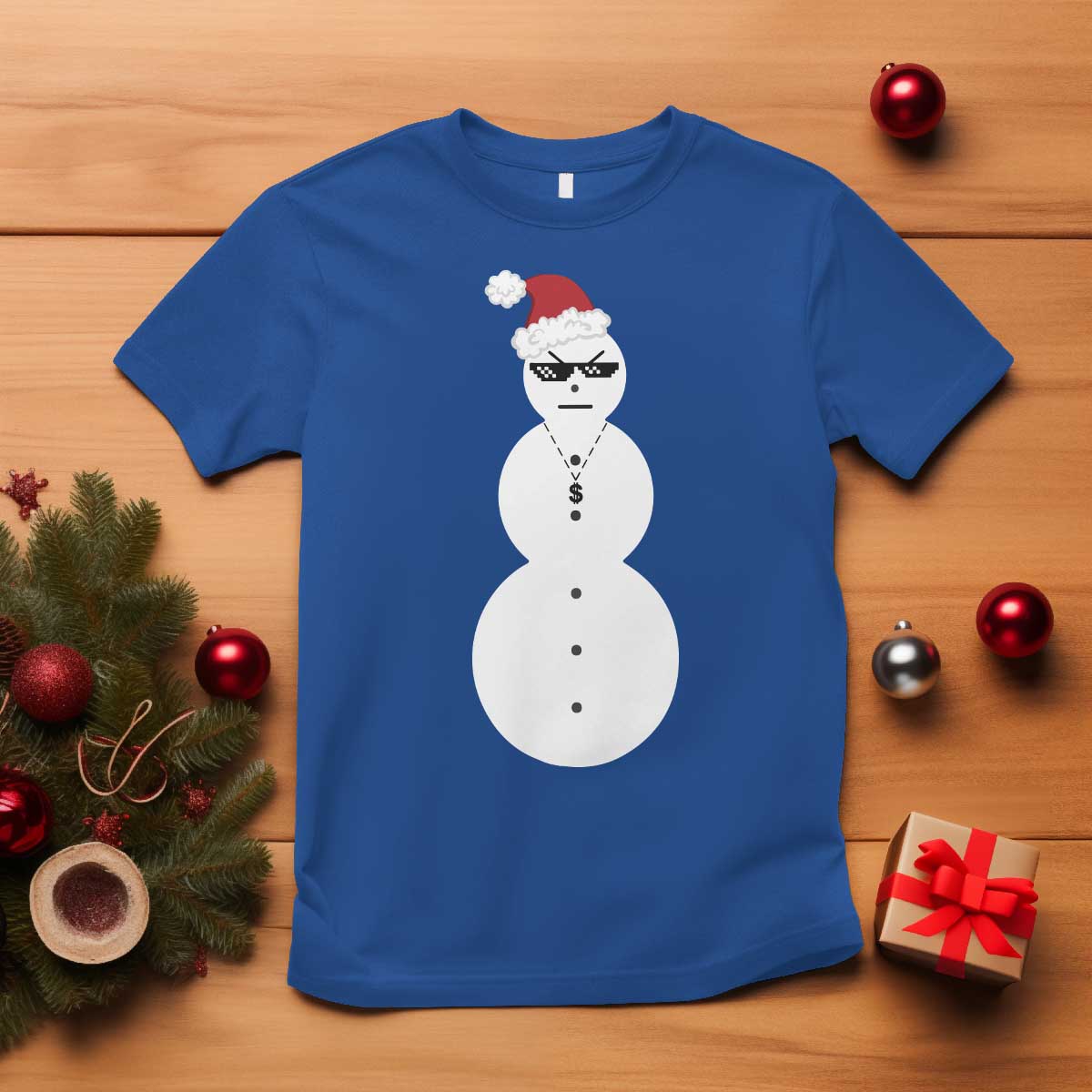 Funny Angry Snowman T Shirt Gangster Snowmen Rap Hip Hop - Wonder Print Shop