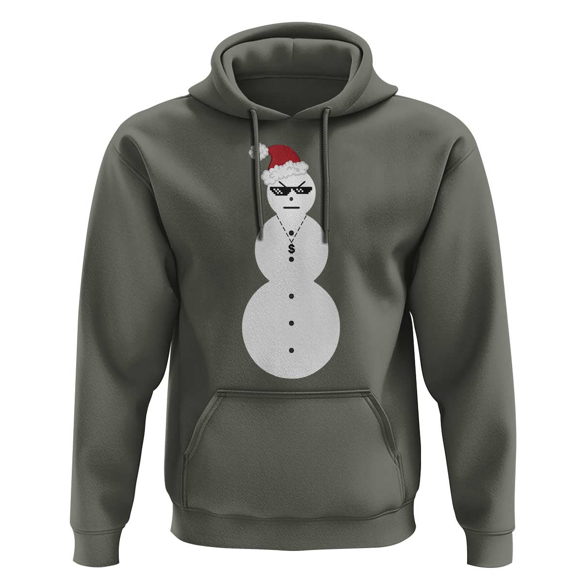 Funny Angry Snowman Hoodie Gangster Snowmen Rap Hip Hop