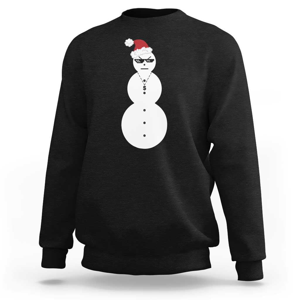 Funny Angry Snowman Sweatshirt Gangster Snowmen Rap Hip Hop - Wonder Print Shop