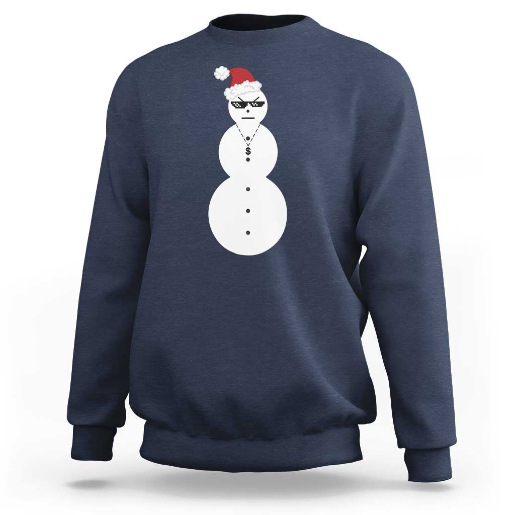 Funny Angry Snowman Sweatshirt Gangster Snowmen Rap Hip Hop - Wonder Print Shop