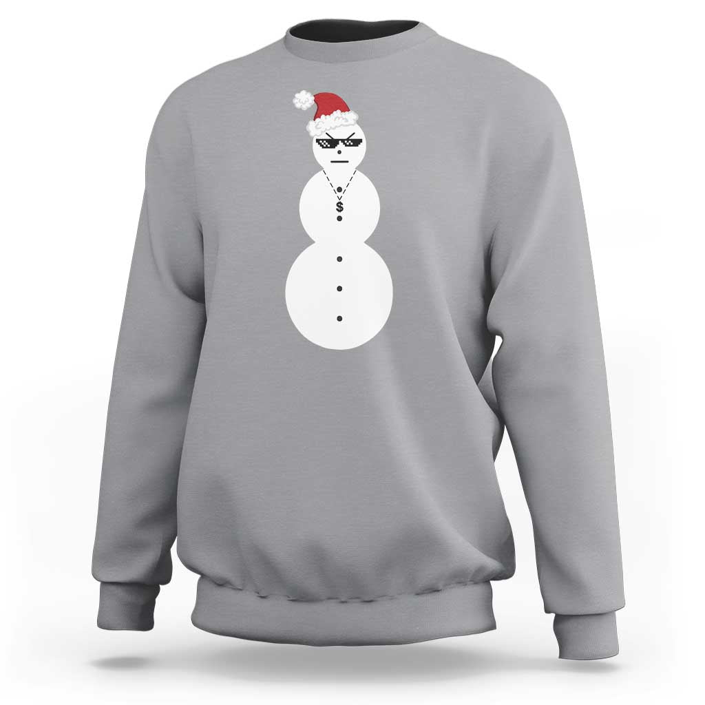 Funny Angry Snowman Sweatshirt Gangster Snowmen Rap Hip Hop - Wonder Print Shop
