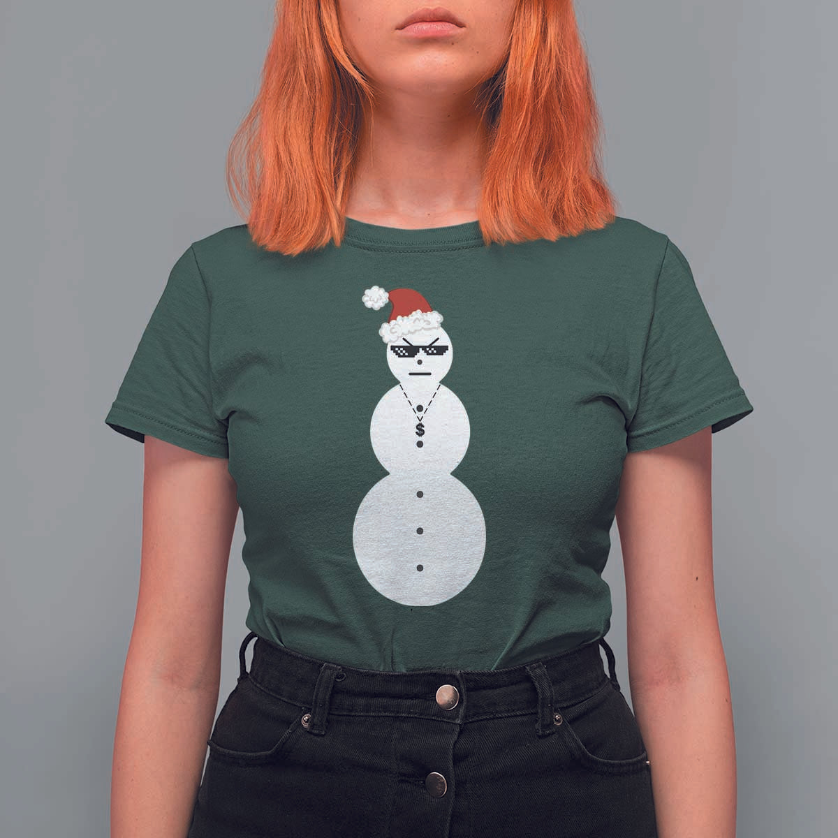 Funny Angry Snowman T Shirt For Women Gangster Snowmen Rap Hip Hop - Wonder Print Shop
