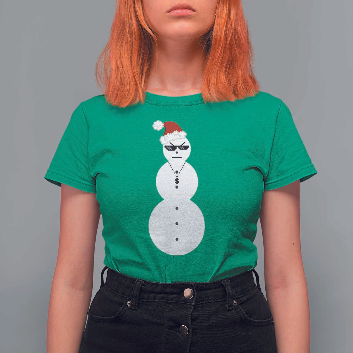 Funny Angry Snowman T Shirt For Women Gangster Snowmen Rap Hip Hop - Wonder Print Shop