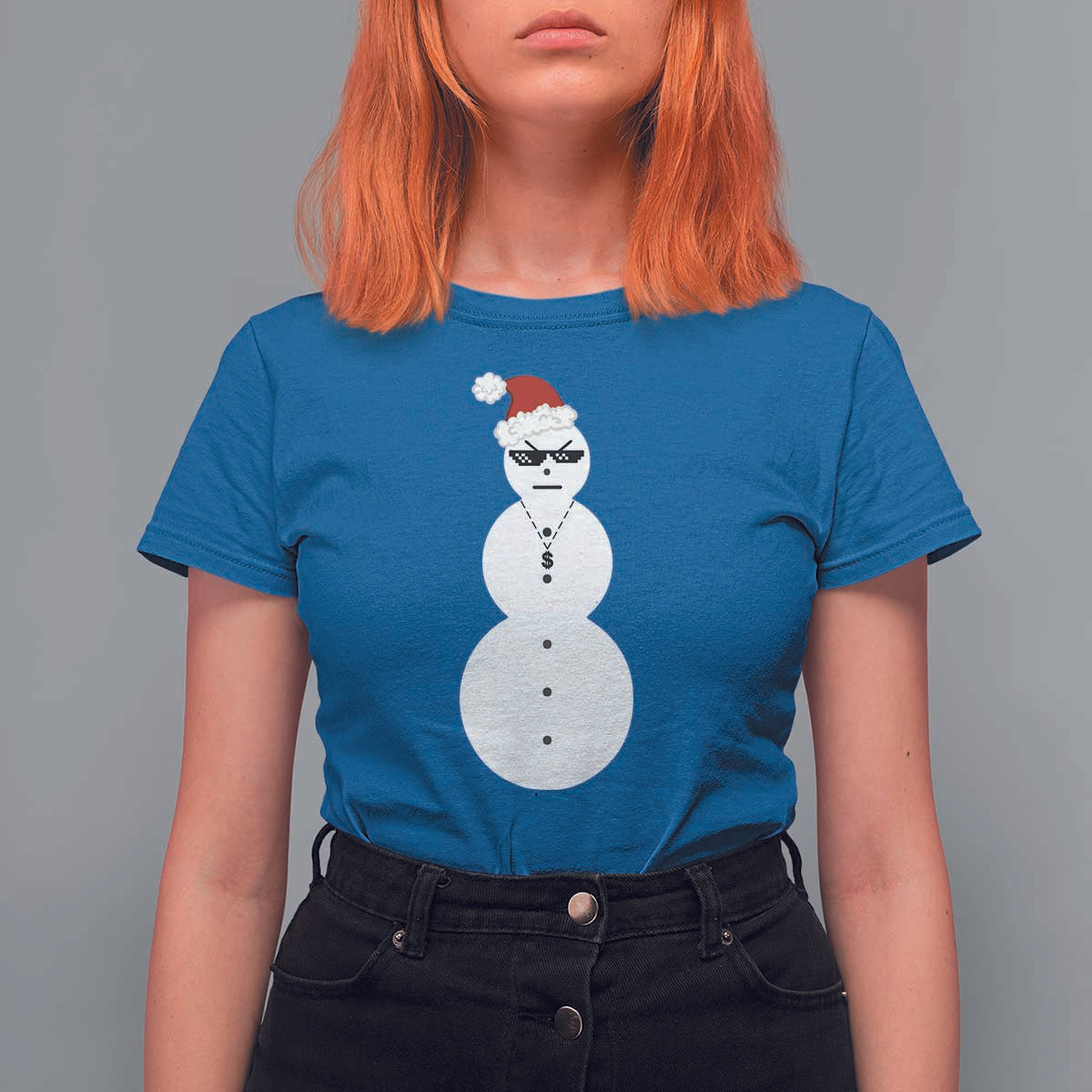 Funny Angry Snowman T Shirt For Women Gangster Snowmen Rap Hip Hop - Wonder Print Shop