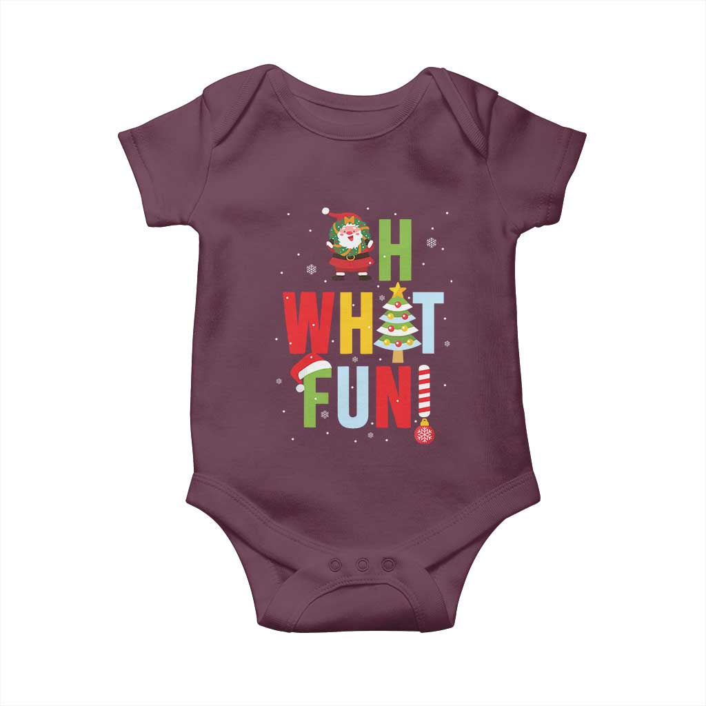 Funny Christmas Santa Baby Onesie Oh What Fun Christmas Tree And Wreath