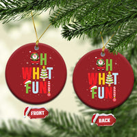 Funny Xmas Santa Christmas Ornament Oh What Fun Christmas Tree And Wreath - Wonder Print Shop