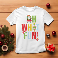 Funny Christmas Santa T Shirt Oh What Fun Christmas Tree And Wreath - Wonder Print Shop