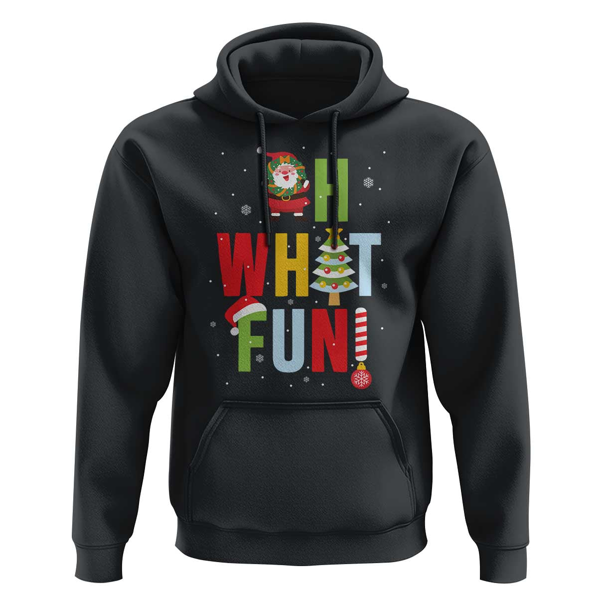 Funny Christmas Santa Hoodie Oh What Fun Christmas Tree And Wreath