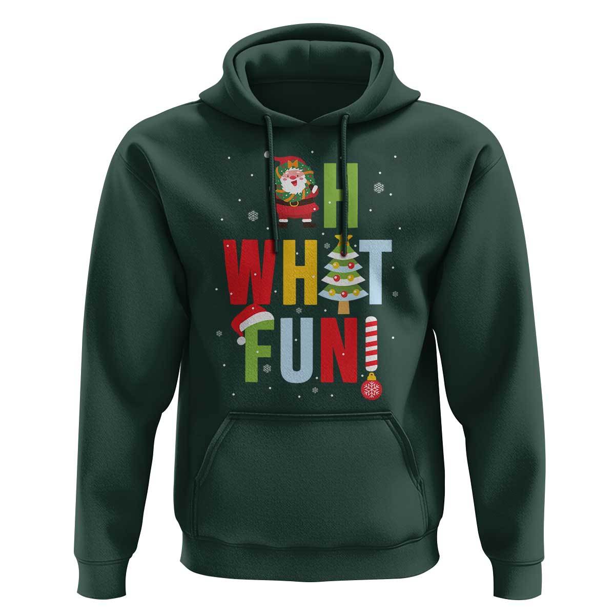 Funny Christmas Santa Hoodie Oh What Fun Christmas Tree And Wreath