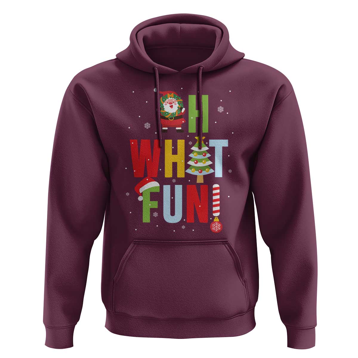 Funny Christmas Santa Hoodie Oh What Fun Christmas Tree And Wreath