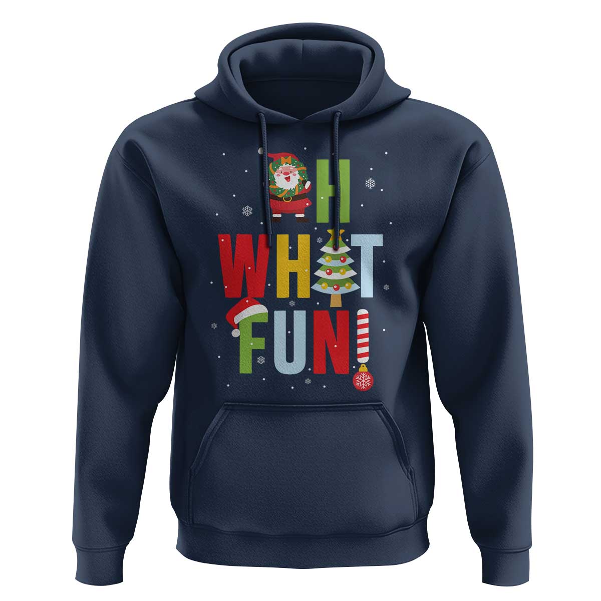 Funny Christmas Santa Hoodie Oh What Fun Christmas Tree And Wreath