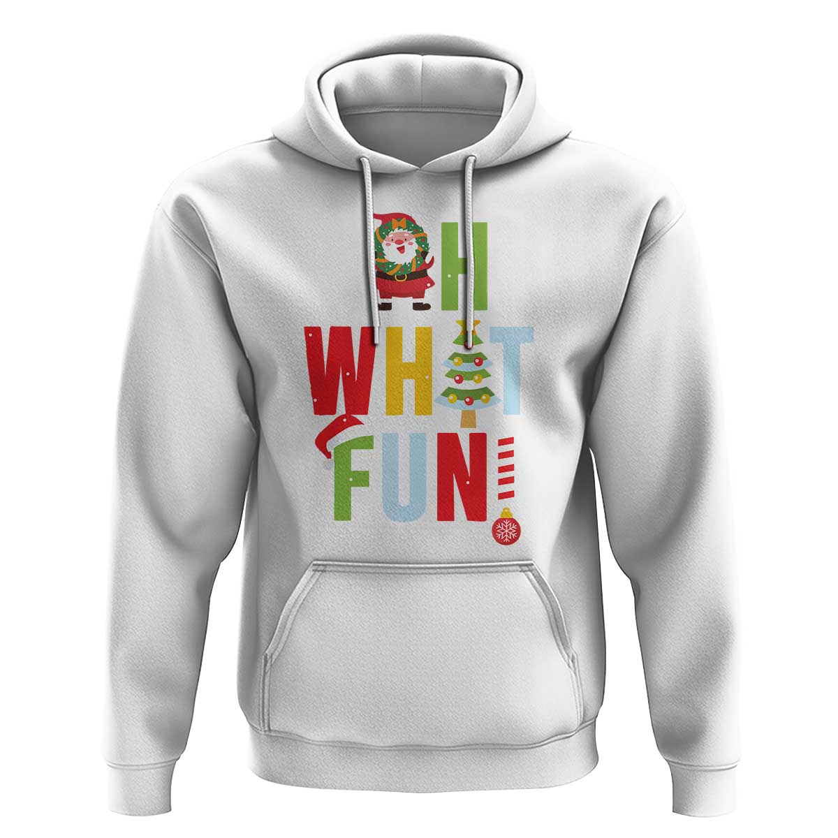 Funny Christmas Santa Hoodie Oh What Fun Christmas Tree And Wreath