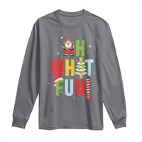 Funny Christmas Santa Long Sleeve Shirt Oh What Fun Christmas Tree And Wreath