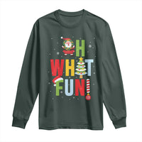 Funny Christmas Santa Long Sleeve Shirt Oh What Fun Christmas Tree And Wreath