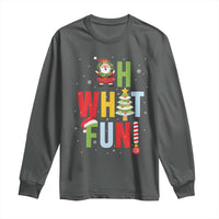 Funny Christmas Santa Long Sleeve Shirt Oh What Fun Christmas Tree And Wreath