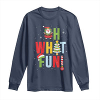 Funny Christmas Santa Long Sleeve Shirt Oh What Fun Christmas Tree And Wreath