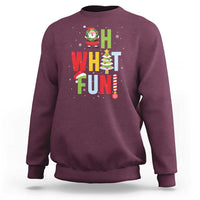 Funny Christmas Santa Sweatshirt Oh What Fun Christmas Tree And Wreath - Wonder Print Shop