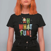 Funny Christmas Santa T Shirt For Women Oh What Fun Christmas Tree And Wreath - Wonder Print Shop
