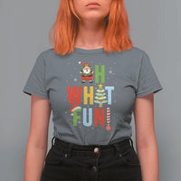 Funny Christmas Santa T Shirt For Women Oh What Fun Christmas Tree And Wreath - Wonder Print Shop