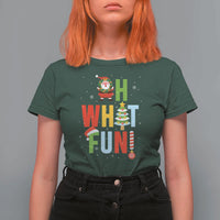 Funny Christmas Santa T Shirt For Women Oh What Fun Christmas Tree And Wreath - Wonder Print Shop