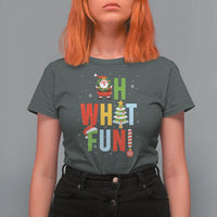 Funny Christmas Santa T Shirt For Women Oh What Fun Christmas Tree And Wreath - Wonder Print Shop
