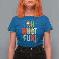 Funny Christmas Santa T Shirt For Women Oh What Fun Christmas Tree And Wreath - Wonder Print Shop