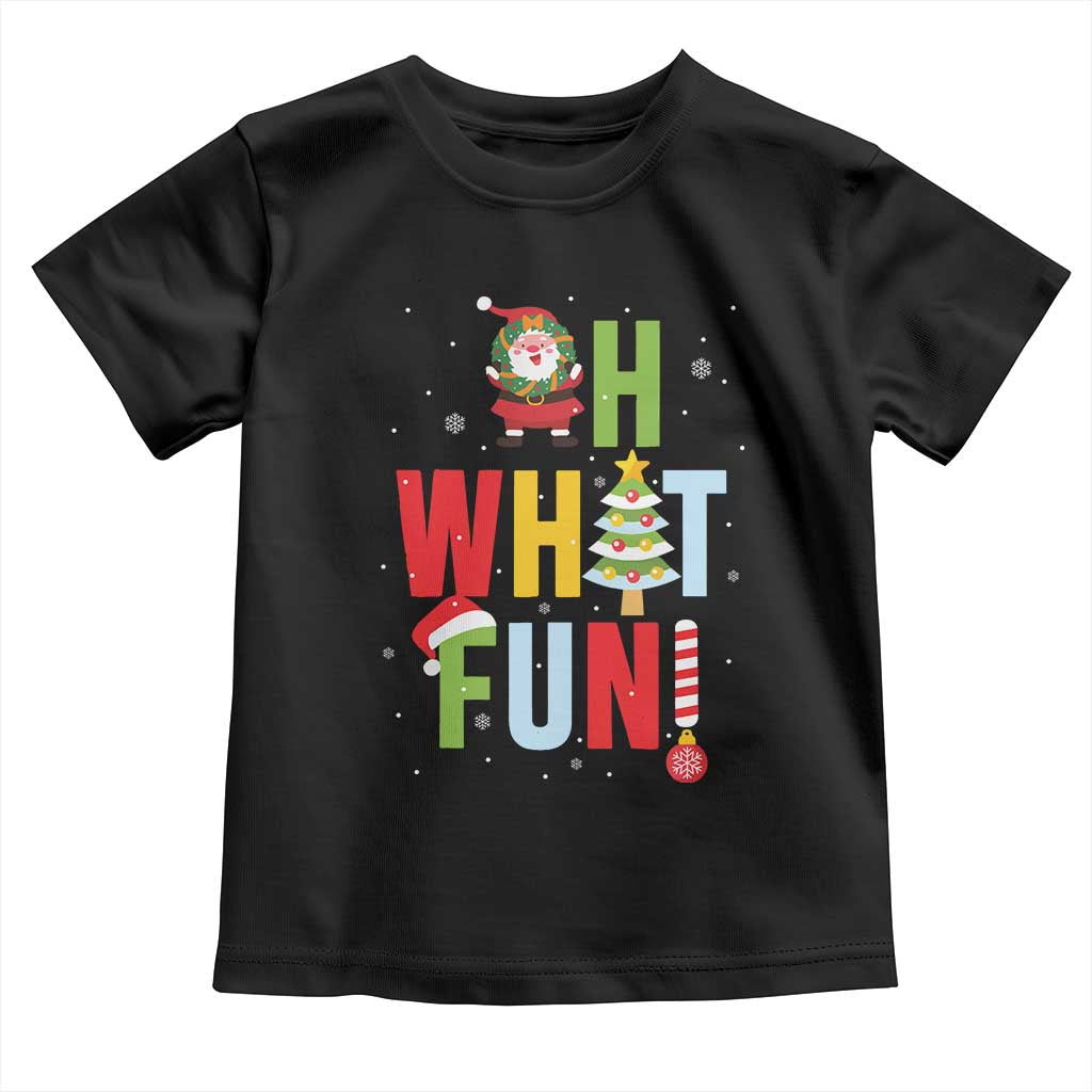 Funny Christmas Santa Toddler T Shirt Oh What Fun Christmas Tree And Wreath