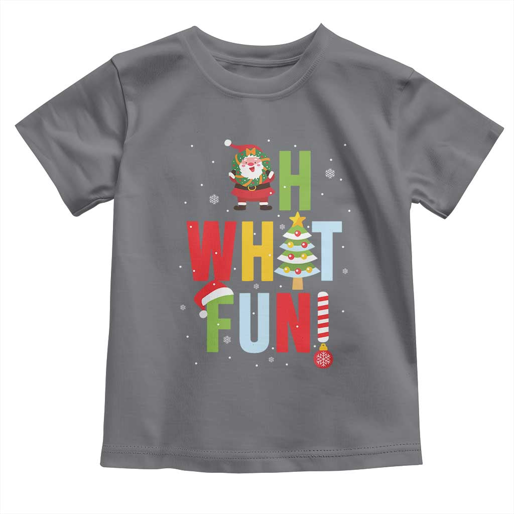 Funny Christmas Santa Toddler T Shirt Oh What Fun Christmas Tree And Wreath