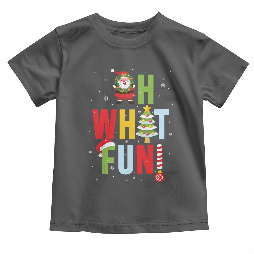Funny Christmas Santa Toddler T Shirt Oh What Fun Christmas Tree And Wreath