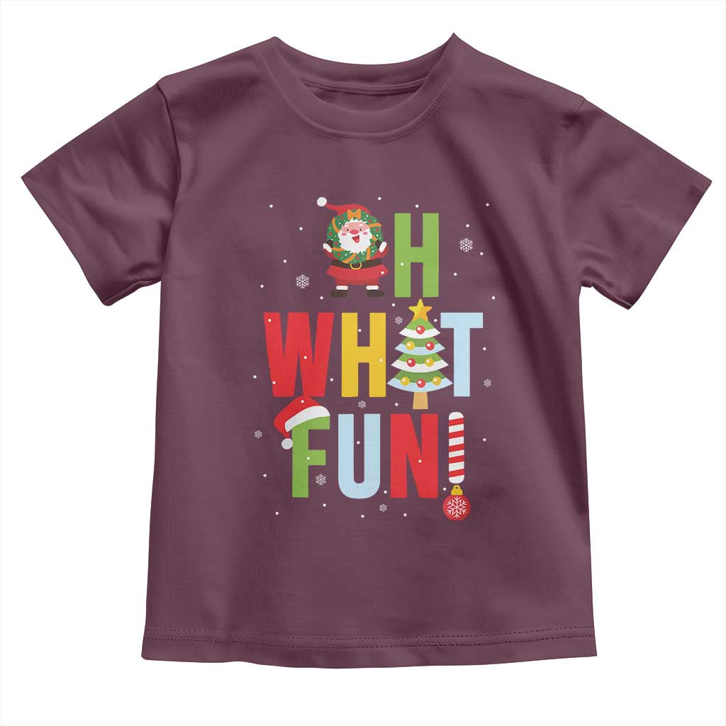Funny Christmas Santa Toddler T Shirt Oh What Fun Christmas Tree And Wreath