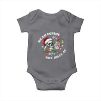 Christmas Skeleton Baby Onesie Dead Inside But Jolly AF Festive Sarcastic Snarky Skull