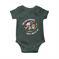 Christmas Skeleton Baby Onesie Dead Inside But Jolly AF Festive Sarcastic Snarky Skull