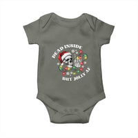 Christmas Skeleton Baby Onesie Dead Inside But Jolly AF Festive Sarcastic Snarky Skull