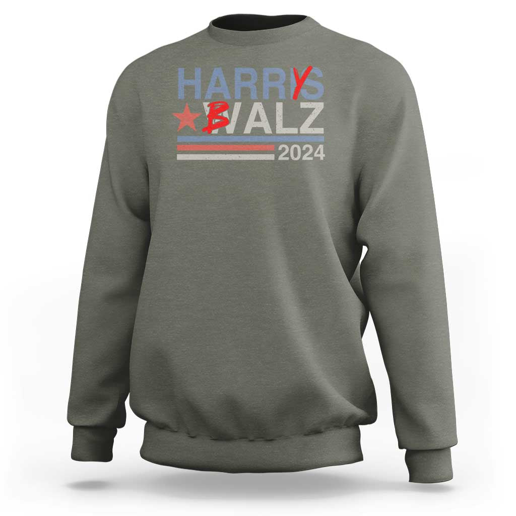 Funny Harris Walz 24 Harry Balz 2024 Meme Democratics Vote Sweatshirt - Wonder Print Shop