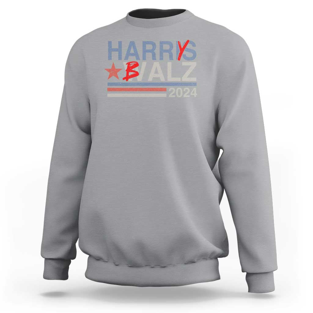 Funny Harris Walz 24 Harry Balz 2024 Meme Democratics Vote Sweatshirt - Wonder Print Shop