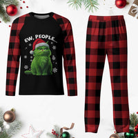 Funny Cat Plaid Pajama Set Ew People Xmas Gag Gift - Wonder Print Shop