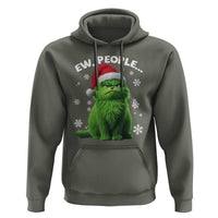 Funny Christmas Cat Hoodie Ew People Xmas Gag Gift
