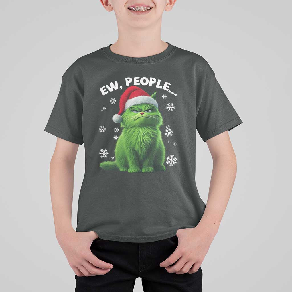 Funny Christmas Cat T Shirt For Kid Ew People Xmas Gag Gift - Wonder Print Shop