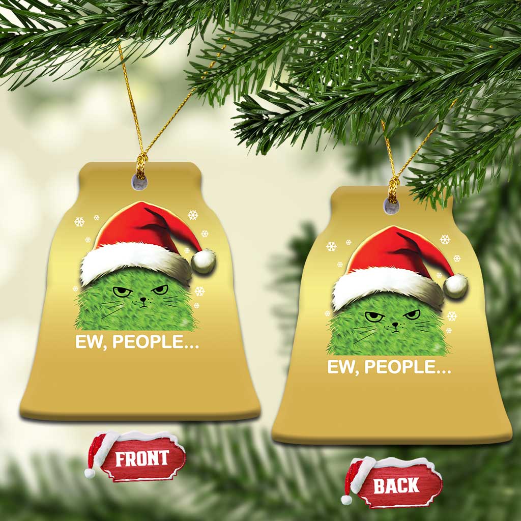 Cute Xmas Cat Christmas Ornament Funny Ew People Meowy Kitten Lovers - Wonder Print Shop