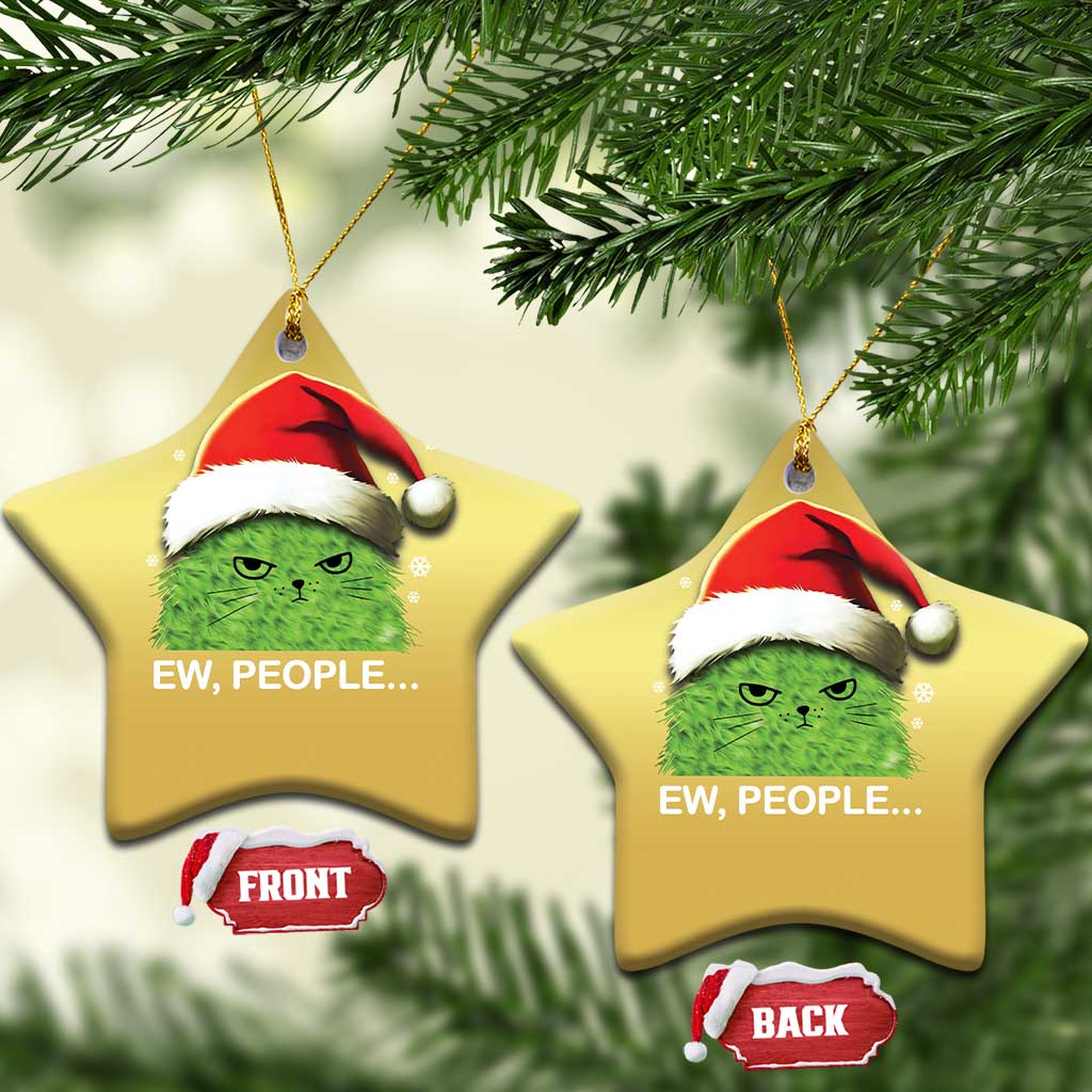 Cute Xmas Cat Christmas Ornament Funny Ew People Meowy Kitten Lovers - Wonder Print Shop